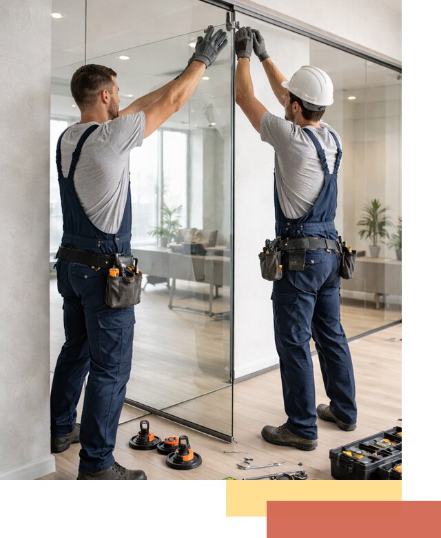 Безрамные стеклянные перегородки под ключ в Вятских Полянах