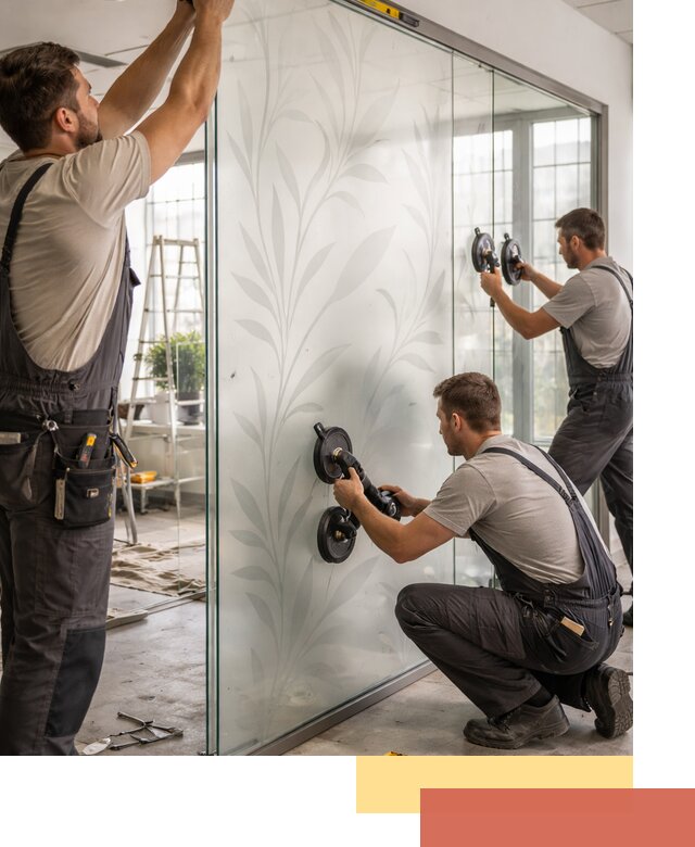 Стеклянные перегородки с рисунком на заказ в Вятских Полянах