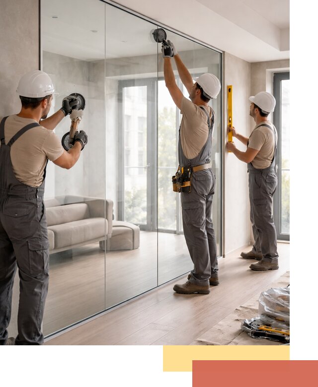 Перегородки из закаленного стекла в Вятских Полянах для офисов и квартир