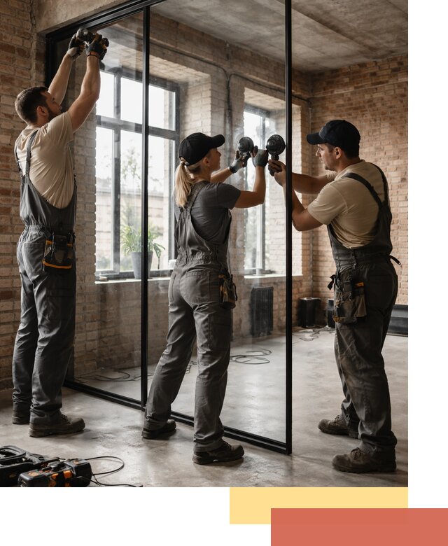 Стеклянные перегородки лофт — изготовление и монтаж в Вятских Полянах