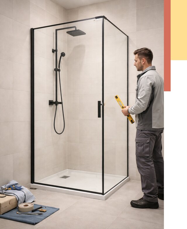 Стеклянные перегородки для душа в Вятских Полянах от 12688 руб. | Монтаж под ключ — ОТДЕЛОЧНИК-Втс