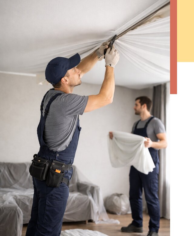 Демонтаж натяжного потолка в Вятских Полянах от 4568 руб. — снятие и разбор под ключ | ОТДЕЛОЧНИК-Втс