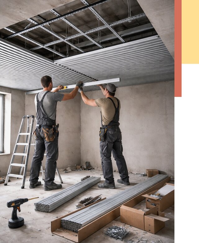 Монтаж реечного потолка в Вятских Полянах от 4568 руб. под ключ | ОТДЕЛОЧНИК-Втс