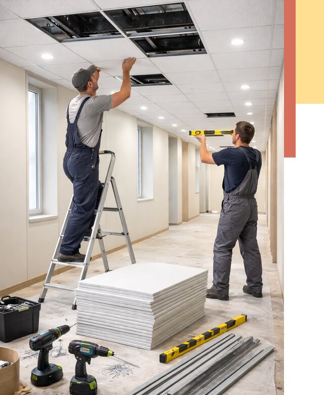 Ремонт потолка Армстронг в Вятских Полянах от 4568 руб. — быстро и недорого | ОТДЕЛОЧНИК-Втс