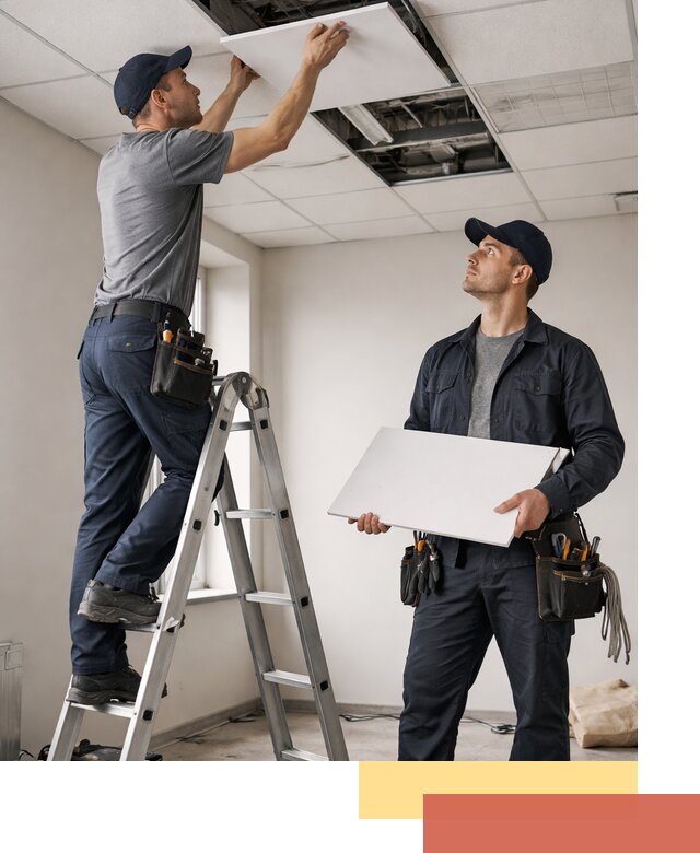 Обслуживание подвесного потолка в Вятских Полянах — ремонт и чистка