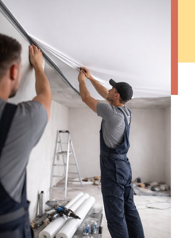 Монтаж матового натяжного потолка в Вятских Полянах от 4568 руб./м² — быстро и недорого | ОТДЕЛОЧНИК-Втс