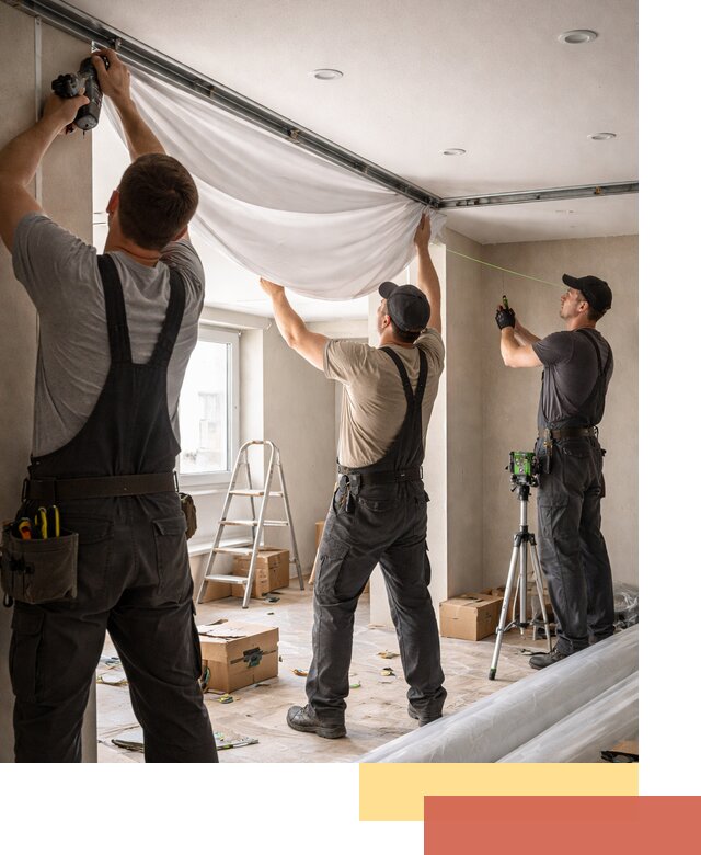 Монтаж парящего натяжного потолка под ключ в Вятских Полянах