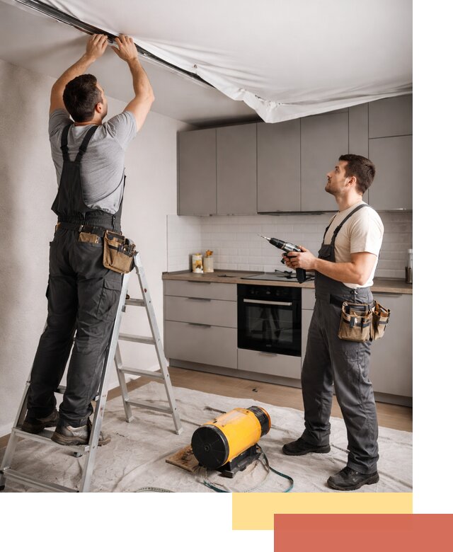 Монтаж натяжного потолка на кухне в Вятских Полянах