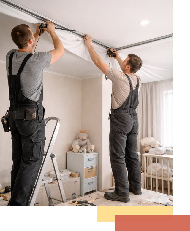 Монтаж натяжного потолка в детской комнате в Вятских Полянах