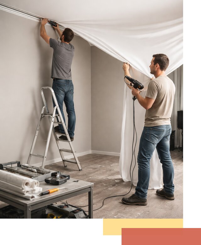 Монтаж натяжного потолка в студии в Вятских Полянах