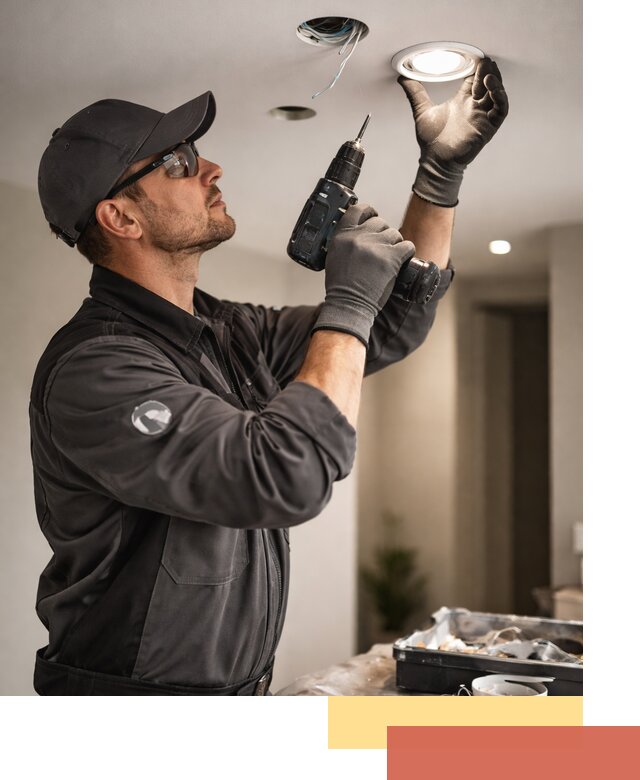 Установка точечных светильников в натяжной потолок в Вятских Полянах