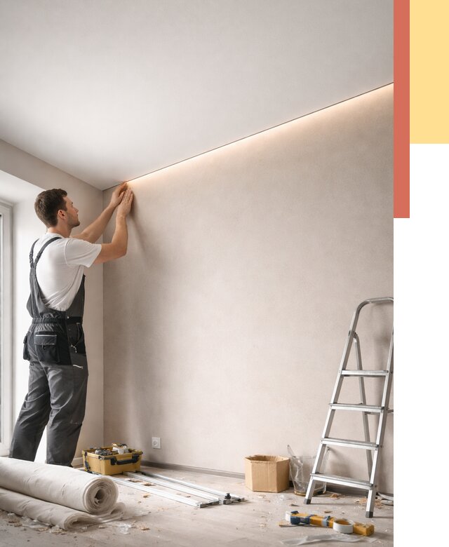 Теневые натяжные потолки в Вятских Полянах от 8323 руб. под ключ | ОТДЕЛОЧНИК-Втс