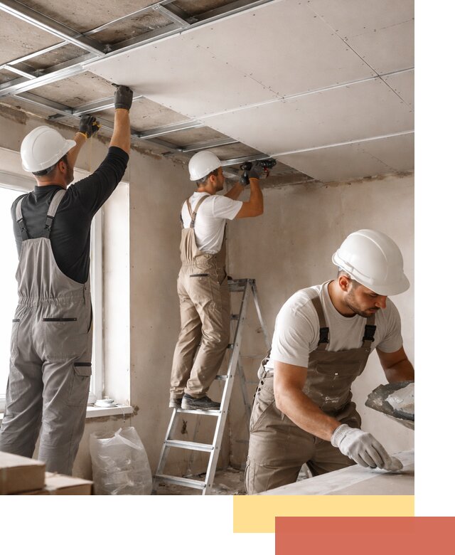 Одноуровневый потолок из гипсокартона в Вятских Полянах — монтаж и отделка