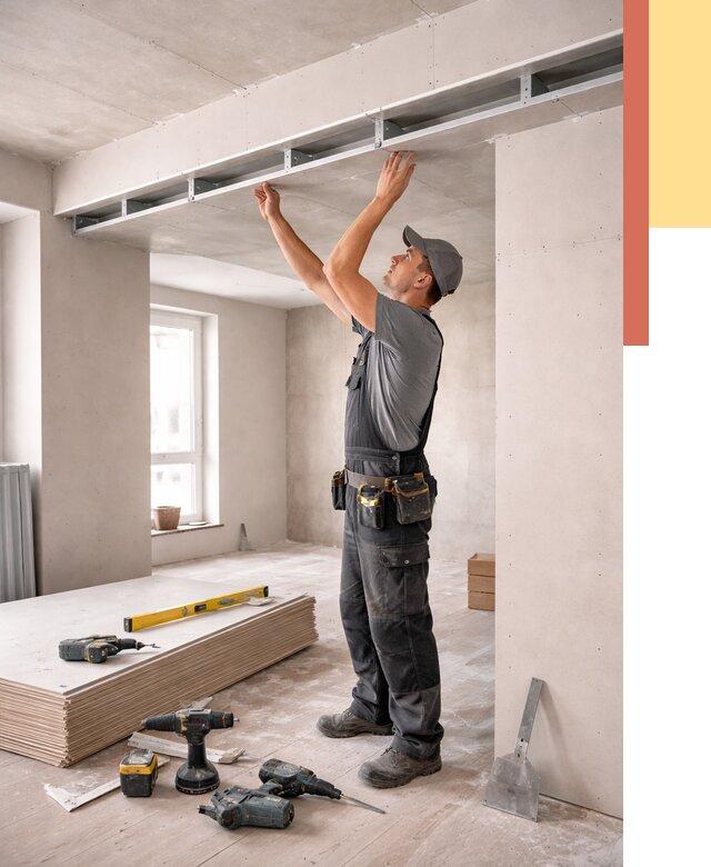 Потолок из гипсокартона с нишей в Вятских Полянах от 1269 руб. под ключ | ОТДЕЛОЧНИК-Втс