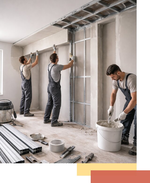 Монтаж потолка из гипсокартона с нишей в Вятских Полянах