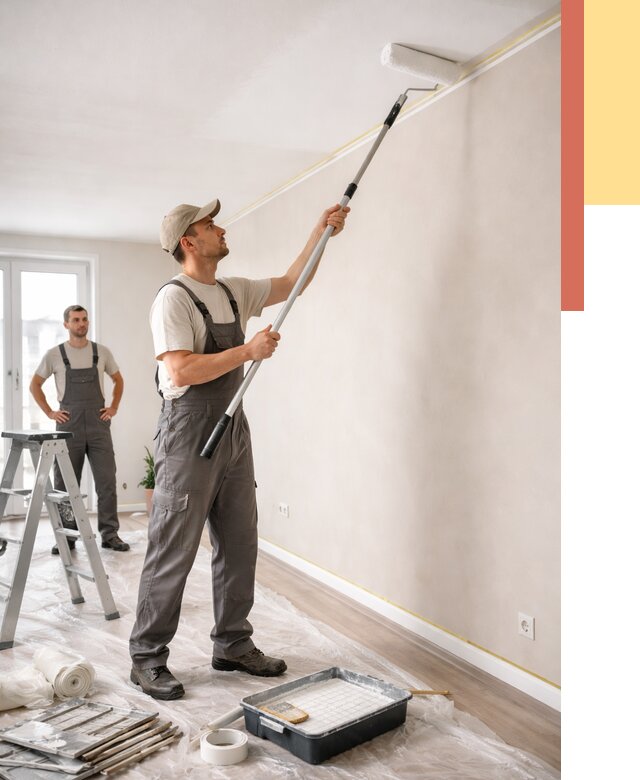 Покраска потолка из гипсокартона в Вятских Полянах от 4568 руб./м2 — услуги под ключ | ОТДЕЛОЧНИК-Втс