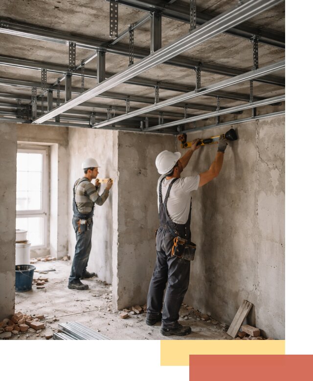 Монтаж каркаса потолка из профильного профиля в Вятских Полянах