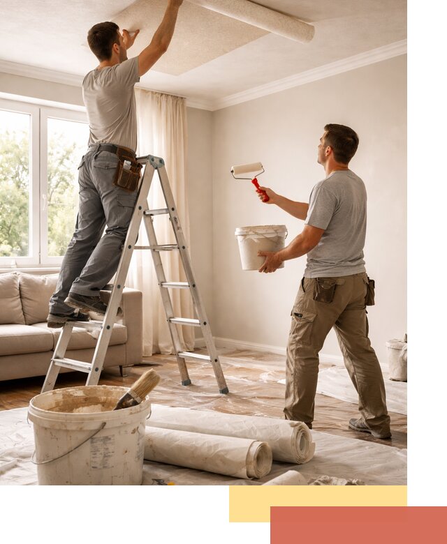 Поклейка обоев на потолок в Вятских Полянах — качественно и быстро