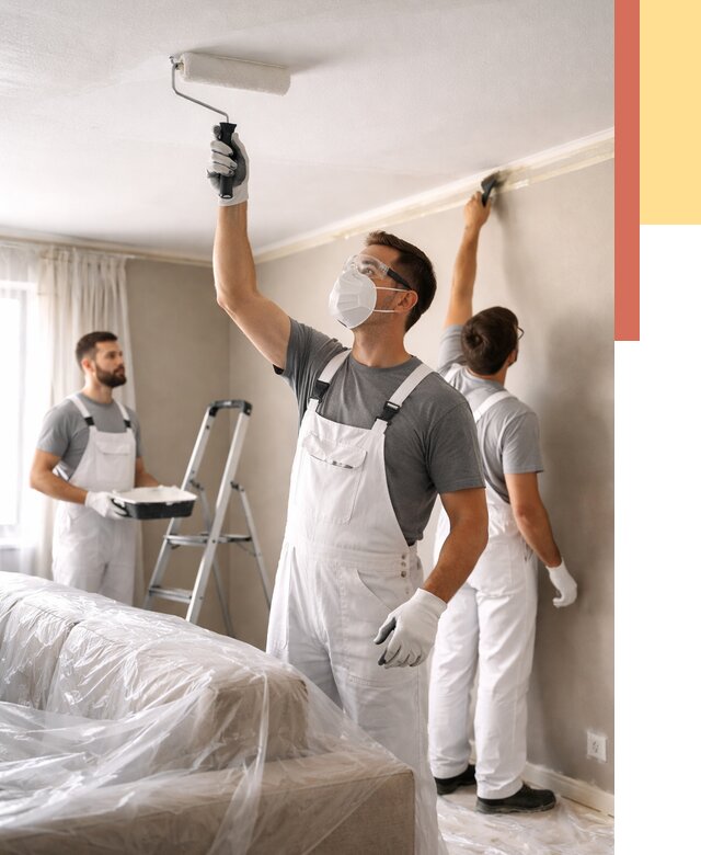 Покраска потолка водоэмельсионной краской в Вятских Полянах от 2233 руб/м² — услуги под ключ | ОТДЕЛОЧНИК-Втс