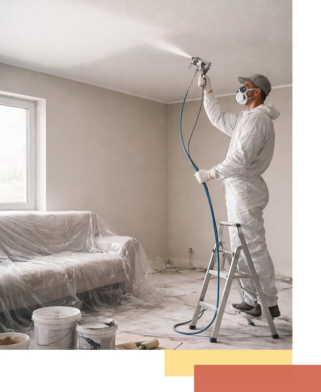 Покраска потолка краскопультом в Вятских Полянах быстро и качественно