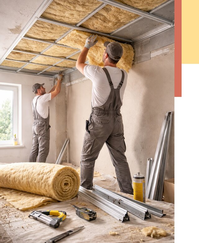 Утепление потолка в Вятских Полянах от 7308 руб/м2 — недорого, быстро, под ключ | ОТДЕЛОЧНИК-Втс