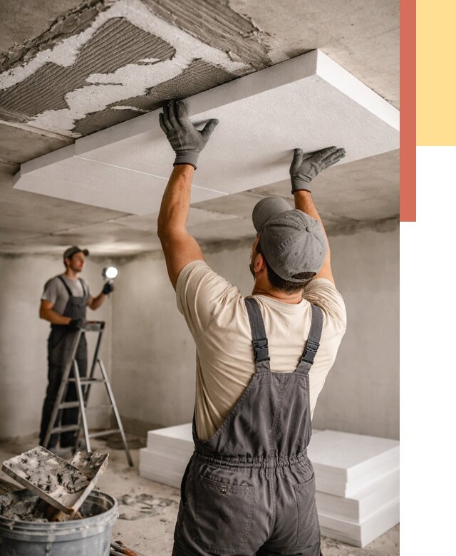 Утепление потолка пенопластом в Вятских Полянах от 4568 руб/м2 — недорого и быстро | ОТДЕЛОЧНИК-Втс