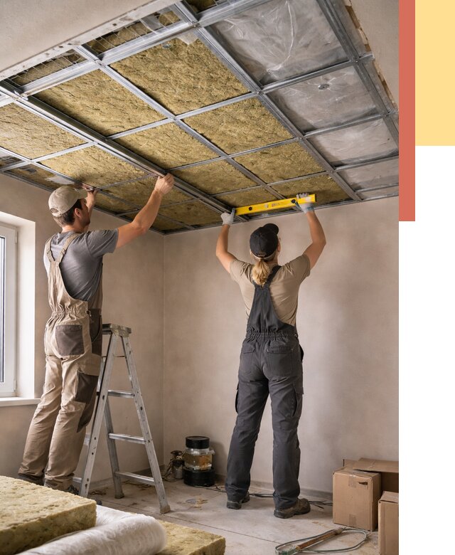 Шумоизоляция потолка в Вятских Полянах от 1269 руб. под ключ — услуги ОТДЕЛОЧНИК-Втс